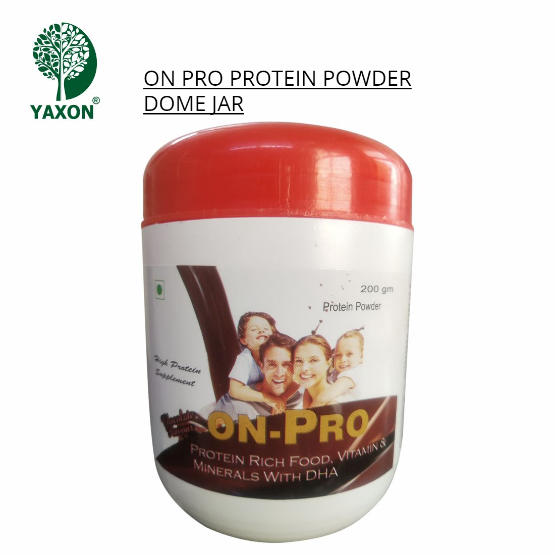 YAXON ON PRO Chocolate Protein Powder Dome Jar